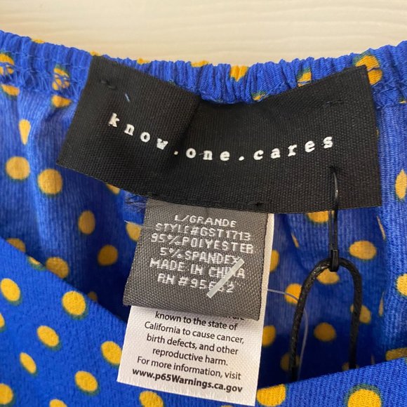 Blue Polka Dot Sweetheart Neck Peplum Long Sleeve Top - Size Large - Picture 8 of 10